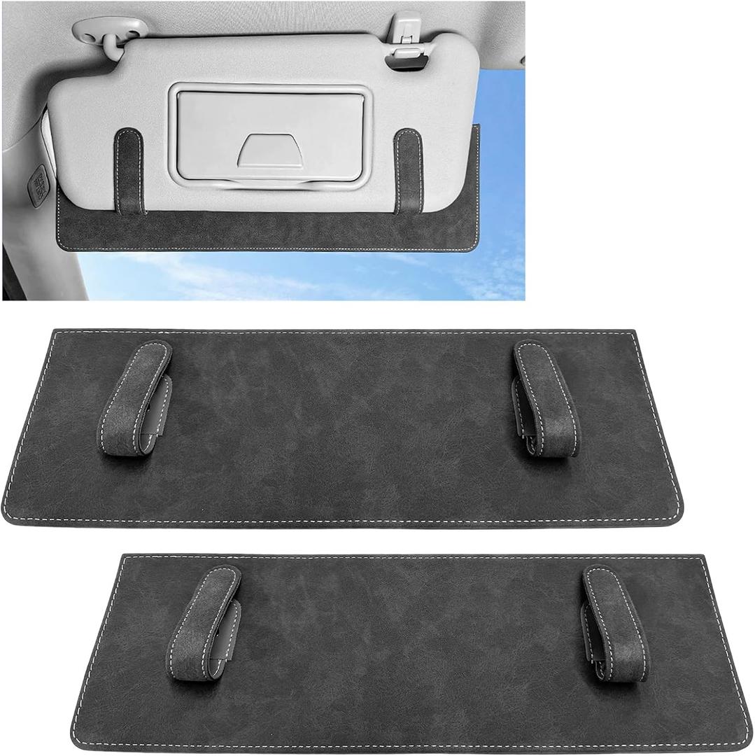 2 PCS Sun Visor Extender for Car, Anti-Glare Sunvisor Extension Shade Attachment for Safe Driving, Clip-On Sun Blocker Sunshade Extender Protect Driver Passenger from UV Rays (Dark Gray)
