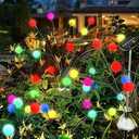 Napvot Solar Garden Lights - 4 Pack Upgraded Solar Powered Panel, Sway by Wind, Super Bright Outdoor Lighting, Firefly Fairy RGB Lights for Yard Patio Pathway Lawn, Big Bulb, Multicolor 2 Pack