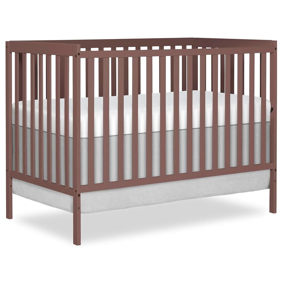 Dream On Me Synergy 5 in 1 Convertible Crib in Baltic Amber, Greenguard Gold and BSA Certified, Converts from A Baby Crib to A Toddler Bed, A Daybed and Full-Size Bed