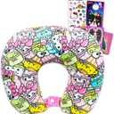 Hello Kitty and Friends Travel Neck Pillow for Kids - Bundle with 13" Kawaii Sanrio Boba Style Neck Pillow, Tattoos, Stickers, More | Hello Kitty and My Melody Travel Accessories for Girls