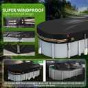 QH.HOME 15x30 Ft Oval Pool Cover for Steel Wall Oval Pool, [Excellent Windproof ] with Adjustable Buckle Straps & Drawstring Hem. [Durable, Tear Resistant]