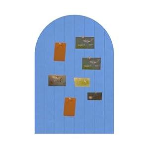 Foldable Bulletin Board, 0.35" Thick Felt Wall Tiles, Large Cork Board with Adhesive Sticker, Round Edges Wall Panels for Office Bedroom Living Room, Decorative Board (Sky Blue, 24x16 inches)
