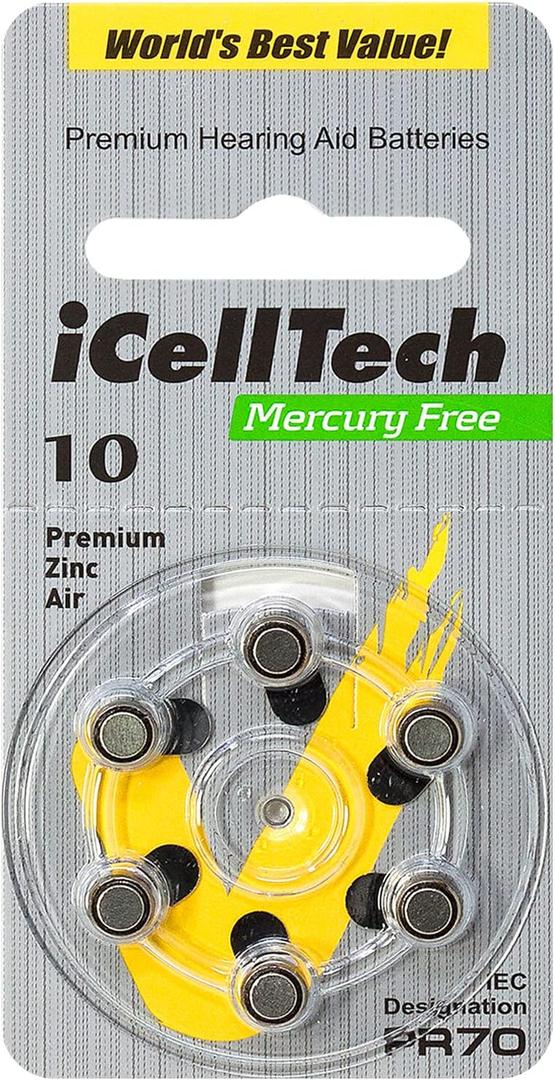 60 iCellTech Hearing Aid Batteries Size: 10