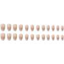 3 x French Tip Glossy Glitter Glue on Nails - Medium Coffin Shape, Full Cover Acrylic Artificial Nails - Reusable Stick On, DIY Manicure Decoration