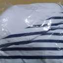 Tempt Me White Blue Stripe Two Piece Tankini Bathing Suits for Women One Shoulder Swim Top with Bottom Swimsuits XL