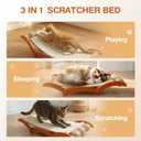 3-in-1 Extra-Large Cat Scratcher Bed with 3 Interactive Sisal Balls, Solid Wood Scratching Post Lounge with Toy, Sturdy Hammock for Large Cats to Sleep, Scratch & Play