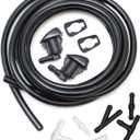 Front Windshield Washer Nozzles kit for 04-10 Toyota Sienna 05-12 Toyota Corolla 04-08 Toyota Solara 00-05 Toyota Tundra Replaces 85381-AE020 Wiper Spray Washer Jet with 3M Fluid Hose & 6 Connectors