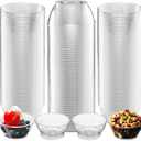 JoyServe Clear Mini Plastic Bowls - (Bulk 100 Pack) 6 Oz Disposable Premium Hard Plastic Dessert Bowls for Serving, Weddings, Catering, Parties, Salsa, Home or Event Party Supplies