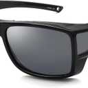 CAXMAN Fit Over Glasses Sunglasses Polarized Wrap Around Sunglasses with Side Window Shields for Full Protection