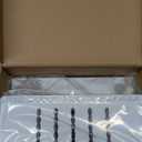 LUKETURE Laptop Holder, Steel Desk Side Storage, No Drill Standing Desk Accessories, Laptop Mount with Pen Holder, Back to School Supplies, Fits Flat Edge Tables 0.3" to 2.8" (White, L(2 Tier))