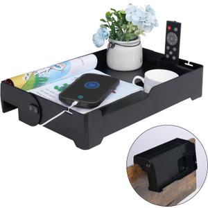 YONGAIJIA YONGJIA Foldable Bedside Shelf, bunk Bed Tray for top bunk, College, Dorm, Bedroom, Kids bunk Bed, Foldable nightstand for Book, iPhone, Kindle, Water Cup (Black)