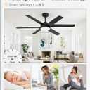 Fanbulous 52 Inch Ceiling Fans with Lights and Remote, Reversible 6 Blades, Dimmable, 3000K-6000K Adjustable, Outdoor Ceiling Fans for Patios, Large Ceiling Fan for Indoor or Covered Outdoor, Black