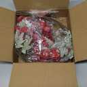 INQCMY Artificial Flowers 12pcs Ball Chrysanthemums for Weddings Silk with Stemsdiy Champagne Bouquets Indoor and Outdoor Decoration Kitchen Table Decor (Red)