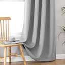 ChrisDowa 100% Blackout Curtains for Bedroom with Black Liner, 2 Thick Layers Total Blackout Thermal Insulated Grommet Window Curtains 72 Inch Length 2 Panels Set (Light Grey, 52 x 72 Inch)
