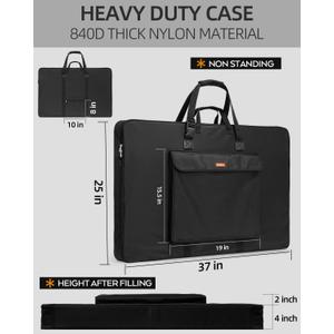 Nicpro Upgrade Art Portfolio Bag 24 x 36'', Waterproof Nylon Artist Bag with Reinforced Side Edges & Adjustable Shoulder Strap, Storage Art Portfolio Case for Artwork Drawing Canvas Photography Poster