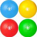 Homotte 4 Colors Playground Balls for Kids 3+ and Adults, 8.5 Inch Kick Balls, Four Square Dodge Balls Set for Outdoor Yard Lawn Beach Toy with Hand Pump