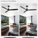 ZMISHIBO 2 Pack 52 Inch Outdoor Ceiling Fans with Remote, Black Ceiling Fan No light with Quiet Reversible DC Motor, 6 Speeds, 3 Blade Modern Ceiling Fans for Patio Living Room Bedroom Indoor