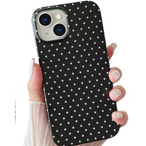 Skyseaco for iPhone 17 Case Cute Aesthetic Polk Dot Phone Case Soft Slim TPU Shockproof Phone Cover for Women Girls, Black