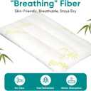 MINUPWELL Ultra Thin Pillows, Flat Pillows for Sleeping Thin, 7D High Support 2.5 inch Height Slim Bed Pillows for Stomach Sleeper, King Size -18x36 in - Rayon Derived from Bamboo