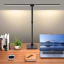 Desk Lamp Architect Task Dual Head Modern Flexible Gooseneck Tall Dimmable Light for Home Office, 5 Color Modes,Remote Control, 1500lm 24W Extra Bright Lighting (Black)