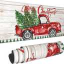 Farm Rustic Vintage Retro Old Merry Christmas Red Truck Gaming Keyboard Mouse Pad Mousepad Desk Mat Huge Extended XL Rubber Sole for Home Office 31.5"X 11.8" (One Size, Black10)