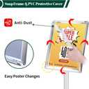 Heavy Duty Pedestal Sign Holder for Display, 8.5 x 11 inches Adjustable Floor Standing Sign Holder with Weighted Base , Vertical and Horizontal View Sign Stand for Indoor/Outdoor AdvertisingSilver
