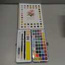 Watercolor Workbook, Water Coloring Book, 12 Different Patterns of Original DIY Designs, 50 Colors Watercolor Paint Set with Palette and Brush, Beginner-Friendly Watercolor Workbooks (Bouquets) (Flowers)