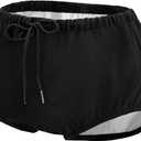 Reusable Adult Swim Diaper Special Needs, Incontinence Plastic Pants Cloth Diaper Cover, Waterproof Training Rubber Underwear（Black, 2XL