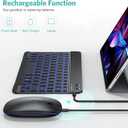 TECURS Bluetooth Keyboard and Mouse Combo for iPad - Rechargeable Wireless Keyboard & Mouse with 7-Color Backlit Compatible with iPad 10th/9th/8th Gen, iPad Pro/Air/Mini, iPhone15/14/13 Pro, Black