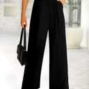 BTFBM Women High Waist Palazzo Pants Spring 2026 Casual Wide Leg Trousers Loose Work Office Business Suit Pant Pockets (Black, L)