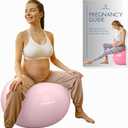 ProBody Pilates Pregnancy Ball - Yoga Ball for Pregnancy with Book, Prenatal, Labor & Postnatal Maternity Exercise (Rose, 65 cm)