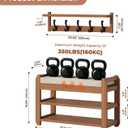27.6" Shoe Rack Bench with Coat Rack, 2-Tier Entryway Storage Bench