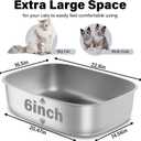 Stainless Steel Litter Box, 22.8x16.5"x6" Oval Stainless Steel Cat Litter Box Extra Large, XL Metal Litterbox for Big Cats, Non Stick Surface, Easy to Clean