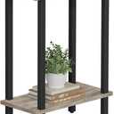TUTOTAK Small Side Table, Narrow End Table, Skinny Sofa Table, Slim Nightstand, Couch Table, Living Room, Bed Room, Greige TB01BG062 (2-Tier7.9"D x 15.8"W x 22.5"H)