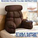 FXXUDVNIIN Back Pillow for Bed Sitting up with 9.4" Armrest | For reading, gaming, relaxing, bed pillow for sitting up, tv pillows for sitting in bed, floor pillows & adult back support.