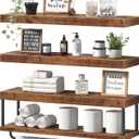 QEEIG Long Bathroom Floating Shelves Over Toilet (Brown, Set of 3, 31.5")