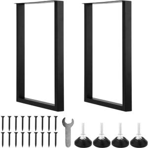 Metal Table Legs Heavy Duty, 28H x 18W(Bear Up to 1300lb),Metal Furniture Legs for Dining Desk Bench and Coffee Table, Industrial Black DIY Iron Bench Legs, Set of 2