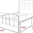 Vintage Full Size Bed Frame with Headboard and Footboard Mattress Heavy Duty Metal Platform Bed Frame Steel Slat Support (Full, White)