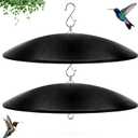 19.25-Inch Extra Large Squirrel Baffle, Hummingbird Feeder Shade Dome Cover, Bird Feeder Rain Guard, Hanging Squirrel Proof for Shepherd's Hook Outdoors (Black), 2 Pack