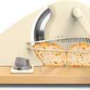 Upgrade Manual Bread Slicer for Homemade Sourdough Bread, Classic Hand Crank Home Bread Slicer With Scale Line and Steel Fence, Sharp Blade, Adjustable Width for Homemade & Commercial Use (Large, White)