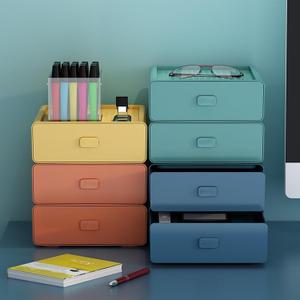 Colorful Stackable Storage Box,Large-capacity Desktop Storage Organizers,Perfects for Bathroom, Bedrooms, Dormitories and Offices Organization (4-Colors)