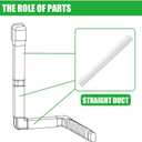 Mini-Split Line Set Cover Parts: 4" x 3.28 Ft Straight Duct 4 in Line Hide Accessories for Mini Split Central AC HVAC Heating System - Waterproof Outdoor PVC Pipe Cover, White
