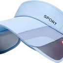 Summer Sun Visor Hat - Women Adjustable Golf Cap with Retractable Brim, UV Protection Beach/Tennis Sport Hat (7, Blue)