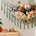 mirolam Stuffed Animal Storage Hammock or Net - Large Toy Hammock Net for Stuffed Animals Corner - Hanging Stuff Animal Organizer Holder Ideas for Plush - Baby Nursery Wall Bedroom Room Decor