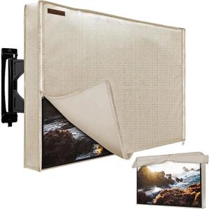 Outdoor TV Cover 41-43 Inch, 600D Waterproof and Weatherproof, with Zipper | 40.5''L x 24''H Cover Size, TV Screen Protector with Hook & Loop Bottom, Fits TV Mounts Stands, for Outside Flat Screen TVs