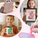 Electric Diamond Art Painting Pen, Epainter Vacuum Diamond Painting Pen Accessories, Wax-Free Precision Adsorption, Strong Suction for 2.5D/5D/AB Drills, Ergonomic Design Adult/Kid Friendly (Pink)