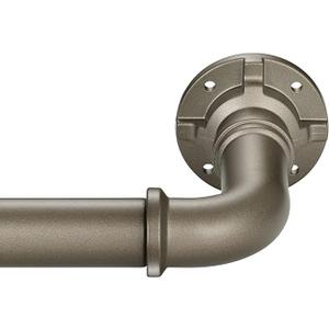 Curtain Rod for Windows,Wrap Around Industrial Blackout Design,Black Adjustable 1 Inch Curtain Rod,Room Divider Window Curtain Rod for Indoor/Outdoor (28-48")