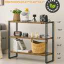 HCHQHS 3-Tier Rustic Wood and Metal Industrial Bookcase - 40in, for Home Office, Bedroom, Kitchen, Bathroom