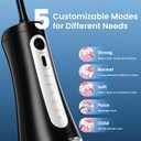 Cordless Water Flosser for Teeth, U-Shaped Flossing 360 Deep Clean, 5 Modes 7 Jet Tips for Adult & Child, Portable Rechargeable Dental Flosser Pick for Braces, Travel, 350ML Large Tank