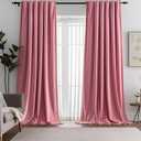 Blush Pink Velvet Curtains for Living Room Luxury Room Darkening for Bedroom,Thermal Insulated Super Soft Window Drapes Rod Pocket & Back Tab, 52" W x 108" L, 2 Panels Set